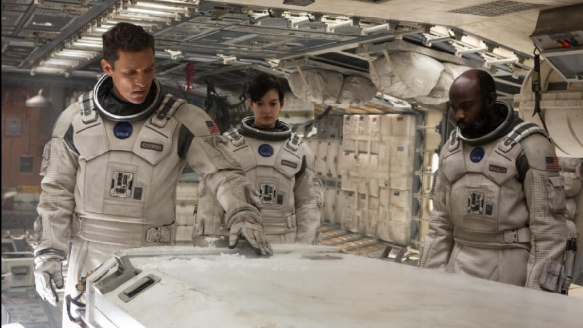 Matthew McConaughey, Anne Hathaway, and David Gyasi in Interstellar (2014).